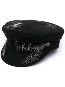 Ruslan Baginskiy casquette gavroche à broderies - Noir