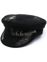 Ruslan Baginskiy casquette gavroche à broderies - Noir