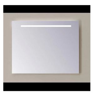 Spiegel Sanicare Q-Mirrors 70x60 cm PP-Geslepen Vierkant Met Aan De Bovenkant LED Warm White  incl. ophangmateriaal Zonder Schakelaar