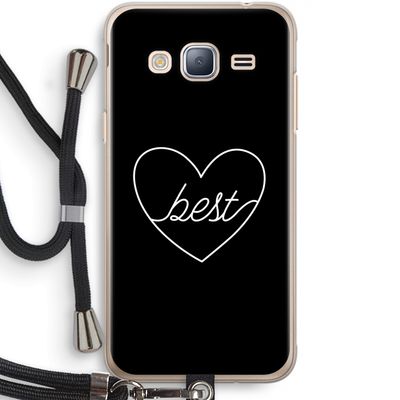 Best heart black: Samsung Galaxy J3 (2016) Transparant Hoesje met koord