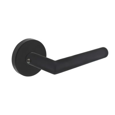 Intersteel Buitendeurklink Jura op ronde massieve rozet RVS zwart
