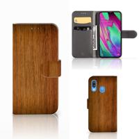 Samsung Galaxy A40 | Book Style Case | Donker Hout