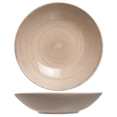 Diep bord Turbolino - 2x stuks - bruin - 21 cm - aardewerk - pastabord - soepbord