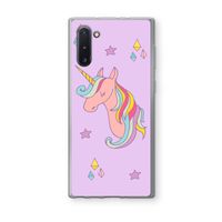 Roze eenhoorn: Samsung Galaxy Note 10 Transparant Hoesje