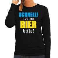 Apres-ski sweater / trui Wintersport nog ein bier bitte! zwart voor dames - thumbnail