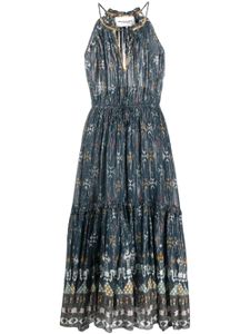 MARANT ÉTOILE robe imprimée à dos-nu - Bleu