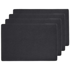 Placemats lederlook - 8x - 45 x 30 cm - zwart