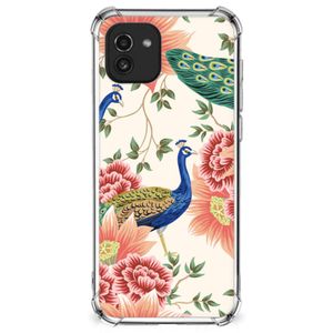 Case Anti-shock voor Samsung Galaxy A03 Pink Peacock