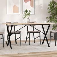 Eettafel X-frame 140x80x75 cm massief grenenhout en staal