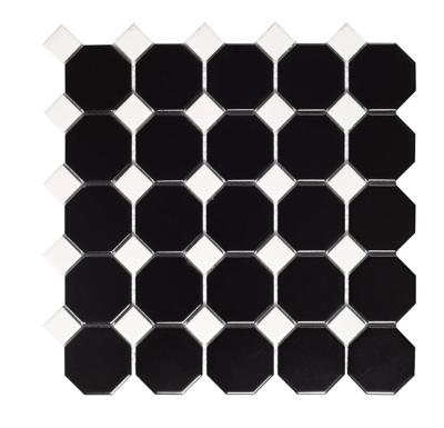 Mozaïek tegels Octogon Zwart Mat 29,5x29,5 - Octagon Wand en vloer Geglazuurde porseleinen steengoed