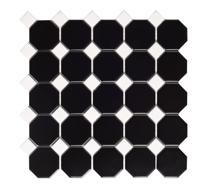 Mozaïek tegels Octogon Zwart Mat 29,5x29,5 - Octagon Wand en vloer Geglazuurde porseleinen steengoed