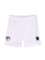 Chiara Ferragni Kids short à logo brodé - Blanc