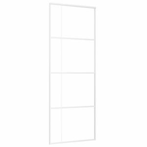 vidaXL Schuifdeur 76x205 cm ESG-glas en aluminium wit