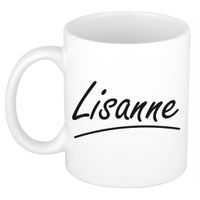 Naam cadeau mok / beker Lisanne met sierlijke letters 300 ml   -