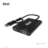 Club 3D USB Gen1 Type-C/-A to Dual HDMI (4K/30Hz) / VGA (1080/60Hz) adapter