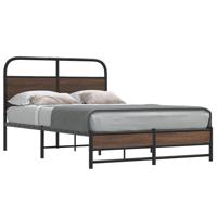 Bedframe zonder matras bewerkt hout bruin eikenkleur 135x190 cm
