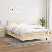 Boxspring met matras stof crèmekleurig 120x200 cm