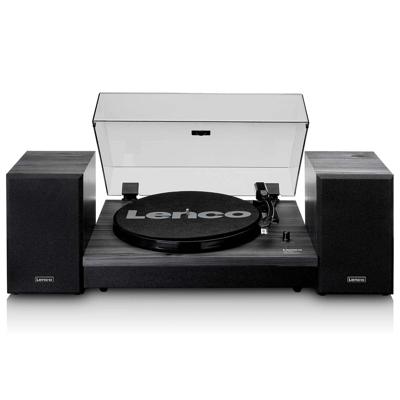LENCO LS-300BK - Platenspeler met Bluetooth® en twee externe speakers - Zwart