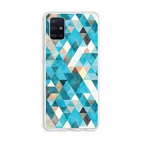 Gekleurde driehoekjes blauw: Galaxy A51 4G Transparant Hoesje