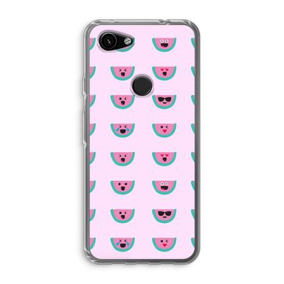 Smiley watermeloenprint: Google Pixel 3a Transparant Hoesje