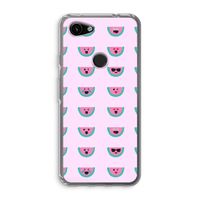 Smiley watermeloenprint: Google Pixel 3a Transparant Hoesje