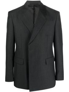 Prada blazer boutonné à patch logo - Gris