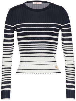 Valentino Garavani pull en maille à rayures - Noir