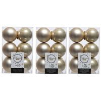 36x Kunststof kerstballen glanzend/mat licht parel/champagne 6 cm kerstboom versiering/decoratie   - - thumbnail