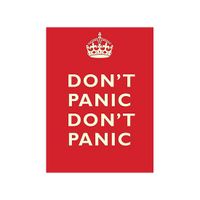 Grote muurplaat Don't Panic 30x40cm