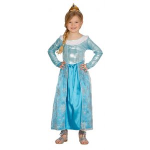 Blauwe prinsessen jurk voor meisjes 128-134 (7-9 jaar)  -