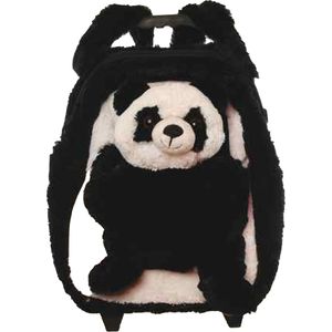 Rugzaktrolley kinderkoffer - pluche panda knuffel - kunststof/polyester - 35 x 25 x 13 cm