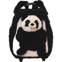 Rugzaktrolley kinderkoffer - pluche panda knuffel - kunststof/polyester - 35 x 25 x 13 cm - thumbnail