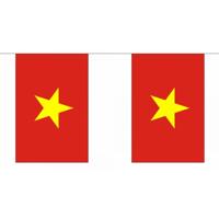 Vietnam landen thema vlaggetjes - 900 cm - Slingers versiering - Polyester