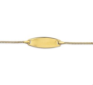 TFT Graveerarmband Gourmet Plaat 7,5 Mm 9 - 11 Cm Geelgoud