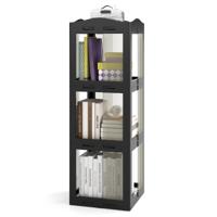 360° Draaibare Boekenkast Verticale Rekken Met 3 Niveaus Transparante Panelen En Draaibare Voet