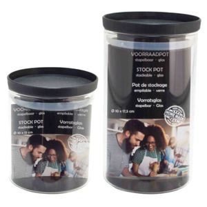 Voorraadpot/weckpot set - 4x Stuks - Stapelbaar - Glas