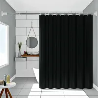 AquaShield Zwarte Douchegordijn - Waterdicht, Stijlvol & Milieuvriendelijk - Pure Black Design