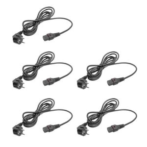 ACT Netsnoer CEE 7/7 male (haaks) - C13 IEC Lock zwart 3 m, EL234S, 5-Pack