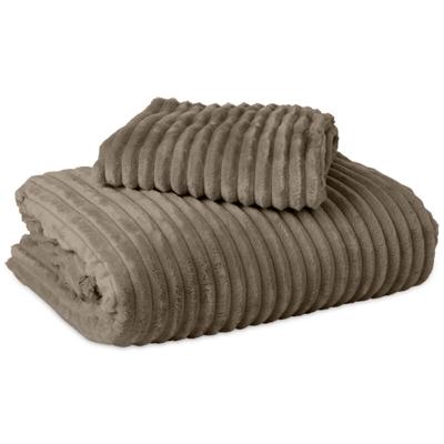 Sleeptime Rib Teddy Taupe 200 x 200/220 cm