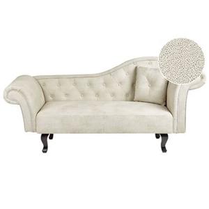 Beliani-LATTES II-Chaise longue-Lichtbeige-Rechterzijde-Fluweel