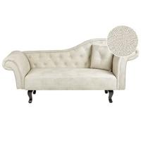 Beliani-LATTES II-Chaise longue-Lichtbeige-Rechterzijde-Fluweel