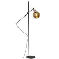 Masterlight Zwarte vloerlampBounty verstelbaar met rond glas - 1471-05-02-3