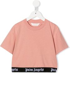 Palm Angels Kids t-shirt en coton à taille à logo - Rose