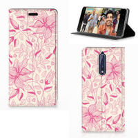 Nokia 8 Smart Cover Pink Flowers - thumbnail