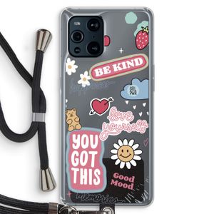 Positivity: Oppo Find X3 Transparant Hoesje met koord