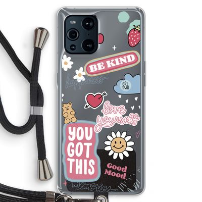 Positivity: Oppo Find X3 Transparant Hoesje met koord