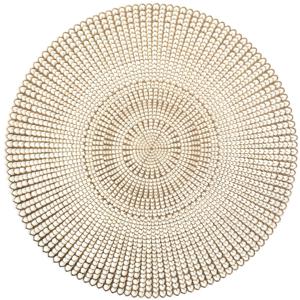 Zeller Placemat - 2x - rond - goudkleurig - met gaatjes - 41 cm