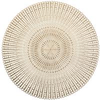 Zeller Placemat - 2x - rond - goudkleurig - met gaatjes - 41 cm