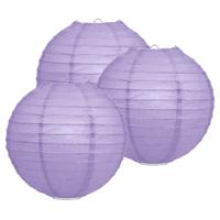 Luxe bol feest lampion - 3x - lila paars - dia 25 cm - papier