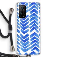 Blauwe pijlen: Xiaomi Mi 10T 5G Transparant Hoesje met koord